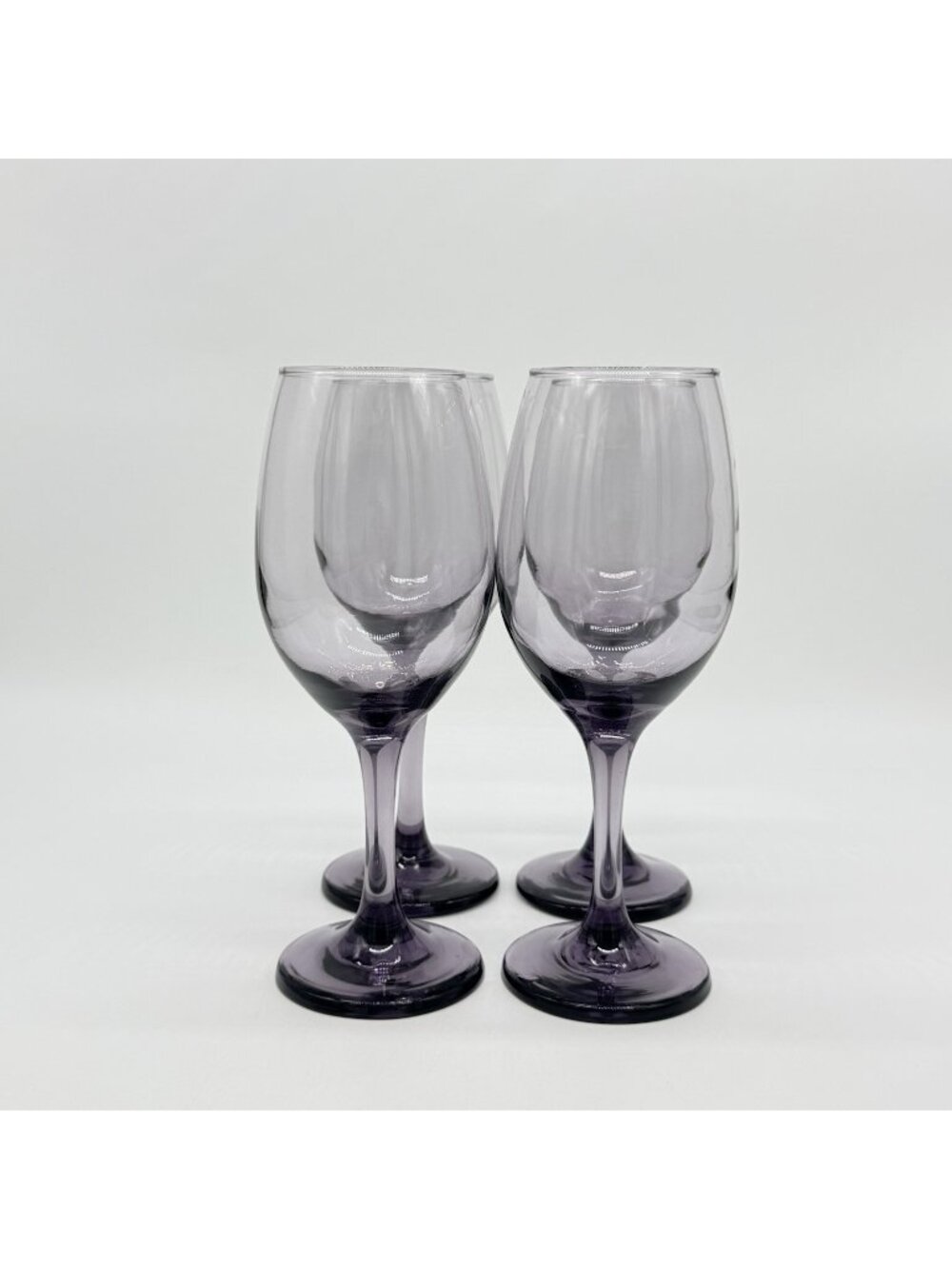 Vintage Libbey Premier Plum Pink Rose Purple 7.25" Stemmed Wine Glasses Set Of 4